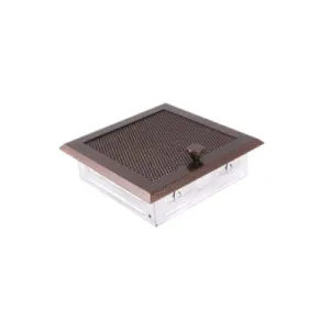 KRATKA KOMINKOWA Z ŻALUZJĄ STARA MIEDŹ 16x16CM 