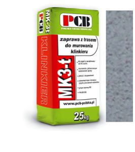 PCB ZAPRAWA MURARSKA Z TRASEM DO KLINKIERU MK-3t 25KG JASNOSZARA