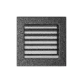 KRATKI KRATKA KOMINKOWA PROSTOKĄTNA CZARNO-SREBRNA Z ŻALUZJĄ 170X170 MM
