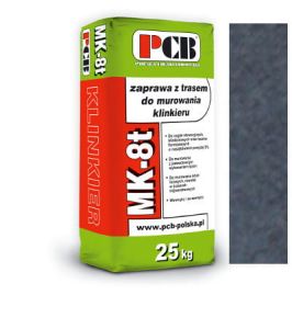 PCB ZAPRAWA MURARSKA Z TRASEM DO KLINKIERU MK-8t 25KG CIEMNOSZARA