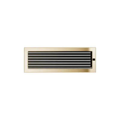 KRATKI KRATKA KOMINKOWA PROSTOKĄTNA POZŁACANA Z ŻALUZJĄ 170X490 MM