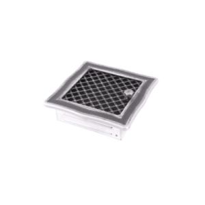 KRATKA KOMINKOWA DECO Z ŻALUZJĄ SREBRNA PATYNA 16x16CM 
