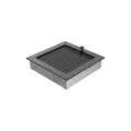 KRATKI KRATKA KOMINKOWA PROSTOKĄTNA CZARNO-SREBRNA Z ŻALUZJĄ 220X220 MM
