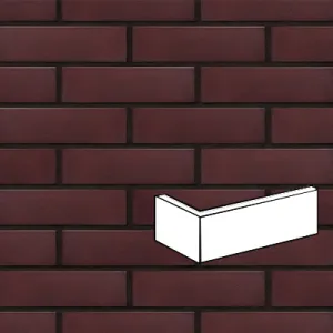 KING KLINKER KARMAZYNOWA WYSPA PŁYTKA KĄTOWA 120/250x65x10 MM