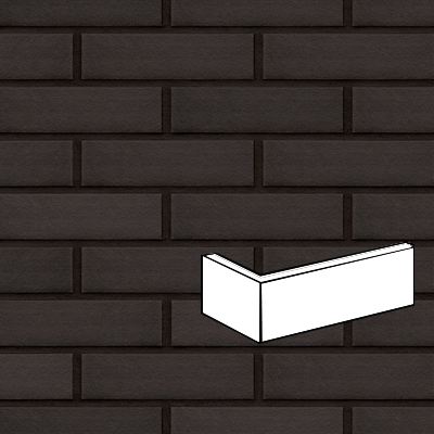 KING KLINKER WULKANICZNA CZERŃ PŁYTKA KĄTOWA 250/120x65x10 MM