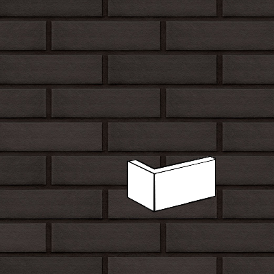 KING KLINKER WULKANICZNA CZERŃ PŁYTKA KĄTOWA OSTRA 120/35x65x10 MM