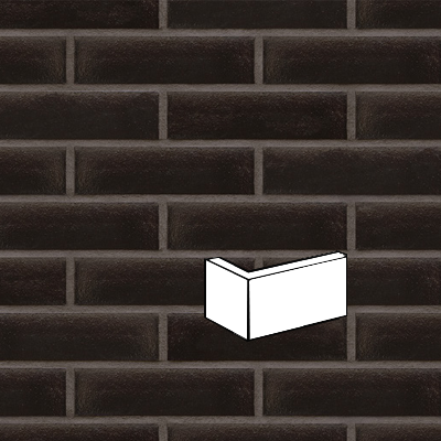 KING KLINKER ONYKSOWA CZERŃ PŁYTKA KĄTOWA OSTRA 120/35x65x10 MM