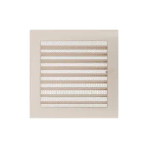 KRATKI KRATKA KOMINKOWA PROSTOKĄTNA KREMOWA Z ŻALUZJĄ 220X220 MM