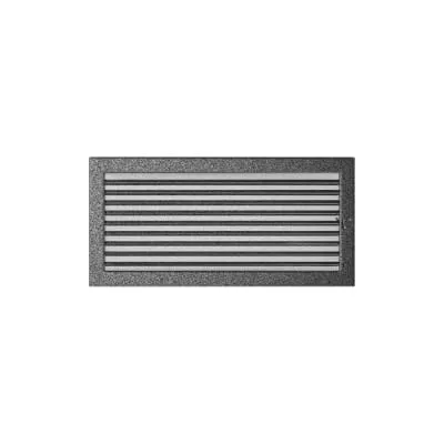 KRATKI KRATKA KOMINKOWA PROSTOKĄTNA CZARNO-SREBRNA Z ŻALUZJĄ 220X450 MM