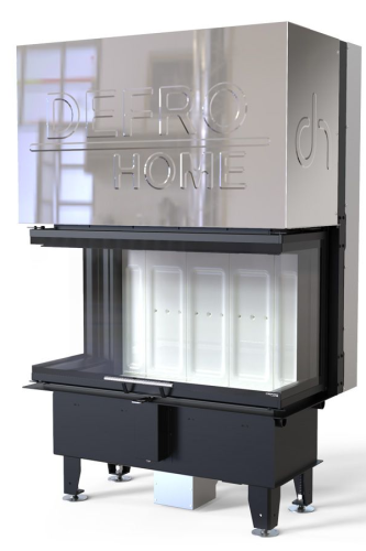 DEFRO HOME WKŁAD KOMINKOWY STALOWY PRIMA SM C GILOTYNA 3-SZYBY 13KW