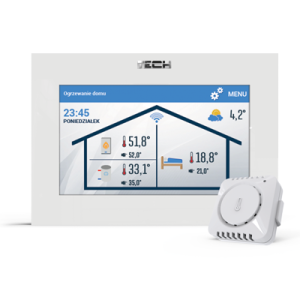 TECH STEROWNIK POKOJOWY PRZEWODOWY ST-2801 WIFI BIAŁY OPENTHERM + C-MINI
