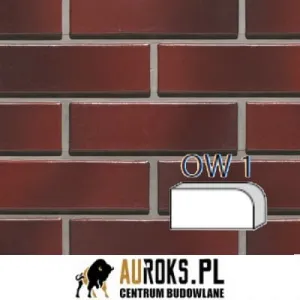 LODE KSZTAŁTKA KLINKIEROWA JEDNOSTRONNIE ZAOKRĄGLONA OW 1 PEŁNA KOLOR LUNA RF 250x120x65 MM