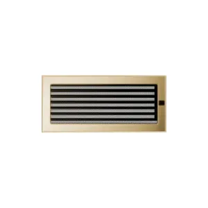 KRATKI KRATKA KOMINKOWA PROSTOKĄTNA POZŁACANA Z ŻALUZJĄ 170X370 MM