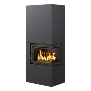 KRATKI SIMPLE 8 BS PRAWY Z ZABUDOWĄ BOX STALOWY - CZARNY