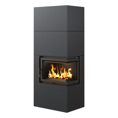 KRATKI SIMPLE 8 BS PRAWY Z ZABUDOWĄ BOX STALOWY - CZARNY