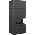 KRATKI SIMPLE 8 BS PRAWY Z ZABUDOWĄ BOX STALOWY - CZARNY