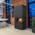 KRATKI SIMPLE 8 BS PRAWY Z ZABUDOWĄ BOX STALOWY - CZARNY