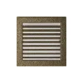 KRATKI KRATKA KOMINKOWA PROSTOKĄTNA CZARNO-ZŁOTA Z ŻALUZJĄ 220X220 MM