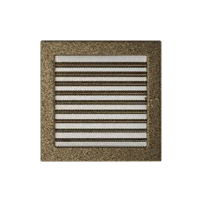 KRATKI KRATKA KOMINKOWA PROSTOKĄTNA CZARNO-ZŁOTA Z ŻALUZJĄ 220X220 MM