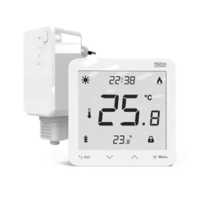 TECH REGULATOR POKOJOWY DWUSTANOWY  ST-297 V2 BEZPRZEWODOWY BIAŁY