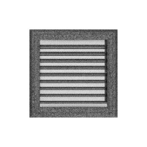 KRATKI KRATKA KOMINKOWA OSKAR CZARNO-SREBRNA Z ŻALUZJĄ 220X220 MM