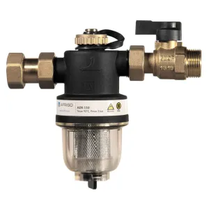 AFRISO MAGNETYCZNY SEPARATOR ZANIECZYSZCZEŃ ADS 110 Z ZAWOREM ODCINAJĄCYM I ZŁĄCZKĄ - KVS 5,2 m³/h, G¾" 77 110 00