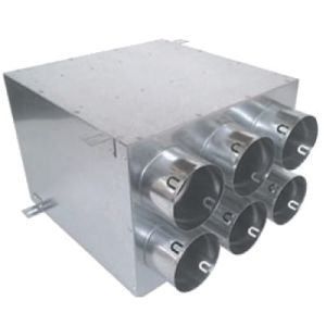 DEFRO AIR ROZDZIELACZ DWURZĘDOWY SZEŚCIO-KRÓĆCOWY IZOLOWANY Z KLAPĄ 6x90/200D ik