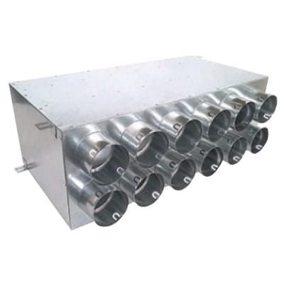 DEFRO AIR ROZDZIELACZ DWURZĘDOWY DWUNASTO-KRÓĆCOWY IZOLOWANY Z KLAPĄ