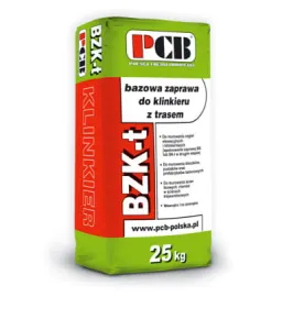 PCB BAZOWA ZAPRAWA Z TRASEM DO MUROWANIA CEGIEŁ KLINKIEROWYCH I ELEWACYJNYCH BZK-T 25KG SZARA