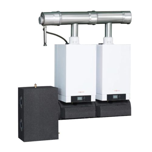 VIESSMANN KASKADA 2X VITODENS 200-W O ŁĄCZNEJ MOCY 120 KW Z RAMĄ MONTAŻOWĄ STOJĄCĄ B2HAI52