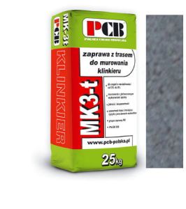 PCB ZAPRAWA MURARSKA Z TRASEM DO KLINKIERU MK-3t 25KG SZARA