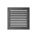 KRATKI KRATKA KOMINKOWA PROSTOKĄTNA CZARNO-SREBRNA Z ŻALUZJĄ 220X220 MM
