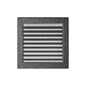 KRATKI KRATKA KOMINKOWA PROSTOKĄTNA CZARNO-SREBRNA Z ŻALUZJĄ 220X220 MM