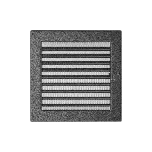 KRATKI KRATKA KOMINKOWA PROSTOKĄTNA CZARNO-SREBRNA Z ŻALUZJĄ 220X220 MM