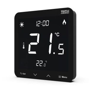 TECH REGULATOR POKOJOWY DWUSTANOWY ZASILANY 230V  ST-297z V3 PRZEWODOWY CZARNY