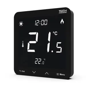 TECH REGULATOR POKOJOWY DWUSTANOWY ZASILANY 230V  ST-297z V3 PRZEWODOWY CZARNY