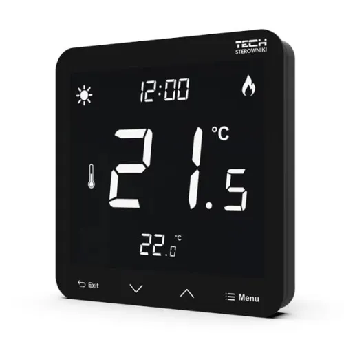 TECH REGULATOR POKOJOWY DWUSTANOWY ZASILANY 230V ST-297z V3 PRZEWODOWY CZARNY