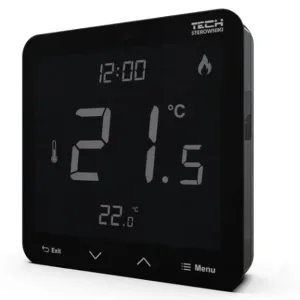 TECH REGULATOR POKOJOWY DWUSTANOWY BATERYJNY T-3.1 (DAWNIEJ ST-299 V3) PRZEWODOWY CZARNY