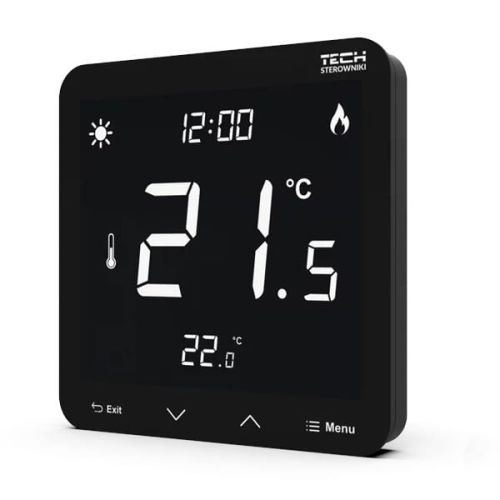 TECH REGULATOR POKOJOWY DWUSTANOWY ST-297z V2 BEZPRZEWODOWY CZARNY ZASILANY 230V