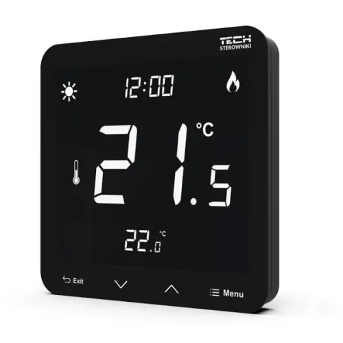 TECH REGULATOR POKOJOWY DWUSTANOWY ST-297z V2 BEZPRZEWODOWY CZARNY ZASILANY 230V