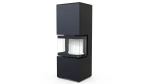 DEFRO HOME WKŁAD KOMINKOWY STALOWY INTRA XS C VER. COMPACT 1 3-SZYBY 8KW CZARNY
