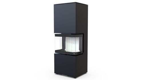 DEFRO HOME WKŁAD KOMINKOWY STALOWY INTRA XSM C VER. COMPACT 1 3-SZYBY 8KW CZARNY