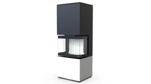 DEFRO HOME WKŁAD KOMINKOWY STALOWY INTRA XS C VER. COMPACT 1 3-SZYBY 8KW BIAŁY