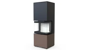 DEFRO HOME WKŁAD KOMINKOWY STALOWY INTRA XS C VER. COMPACT 1 3-SZYBY 8KW BRĄZOWY