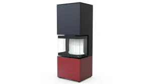 DEFRO HOME WKŁAD KOMINKOWY STALOWY INTRA XS C VER. COMPACT 1 3-SZYBY 8KW CZERWONY