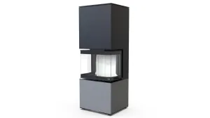 DEFRO HOME WKŁAD KOMINKOWY STALOWY INTRA XS C VER. COMPACT 1 3-SZYBY 8KW SZARY