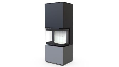 DEFRO HOME WKŁAD KOMINKOWY STALOWY INTRA XSM C VER. COMPACT 1 3-SZYBY 8KW SZARY