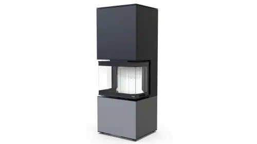 DEFRO HOME WKŁAD KOMINKOWY STALOWY INTRA XSM C VER. COMPACT 1 3-SZYBY 8KW SZARY