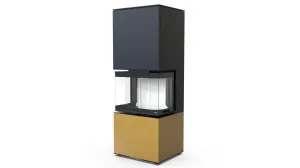 DEFRO HOME WKŁAD KOMINKOWY STALOWY INTRA XS C VER. COMPACT 1 3-SZYBY 8KW ZŁOTY