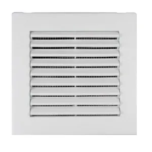 KRATKA WENTYLACYJNA NAWIEWOWA Z SIATKĄ KOLOR BIAŁY 140x140 MM